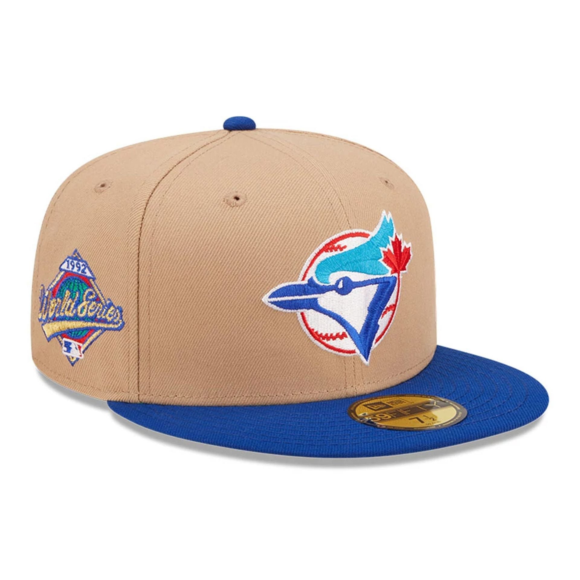 This is a Toronto Blue Jays MLB Blue Jays Fans Light Beige 59FIFTY Fitted Cap 1