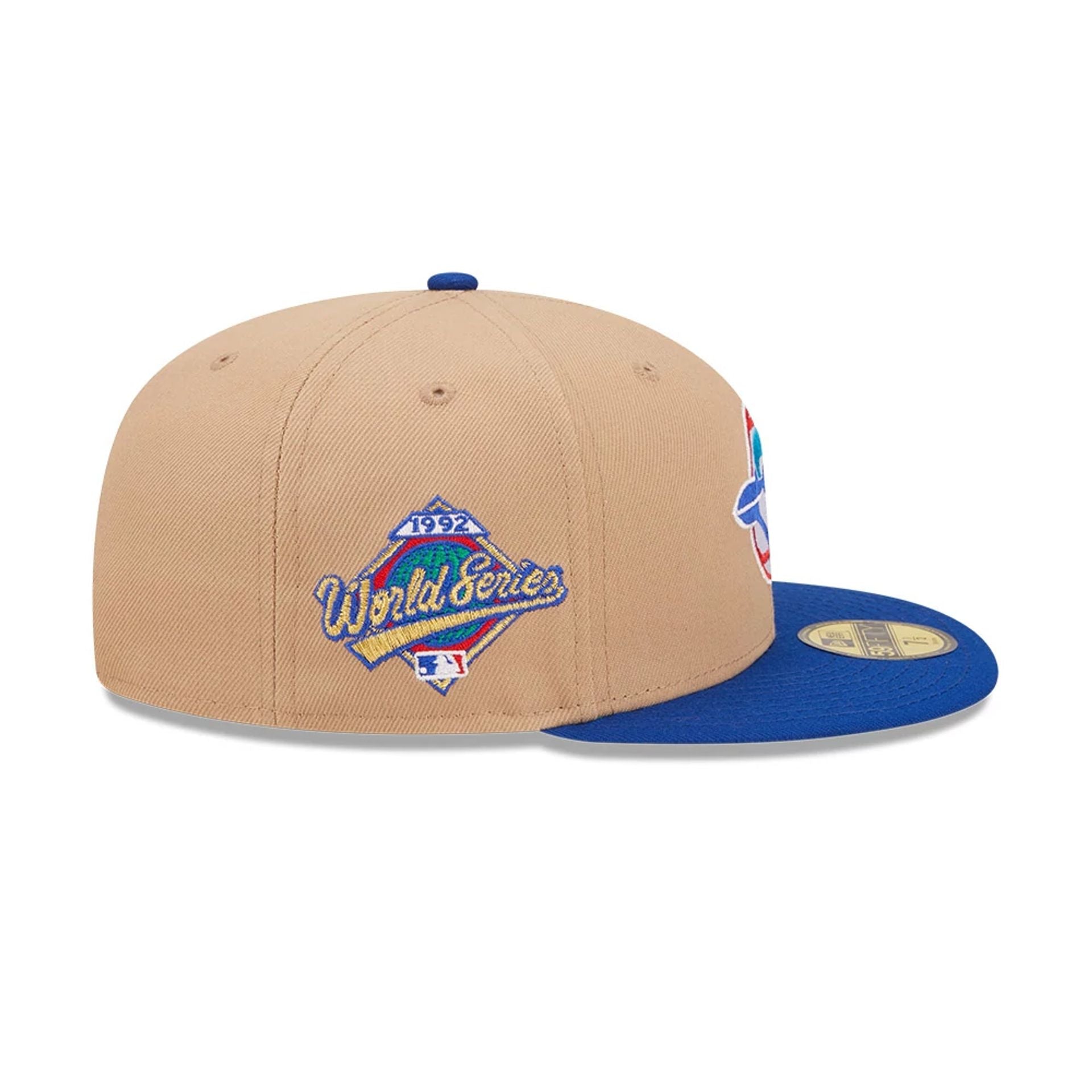 This is a Toronto Blue Jays MLB Blue Jays Fans Light Beige 59FIFTY Fitted Cap 3