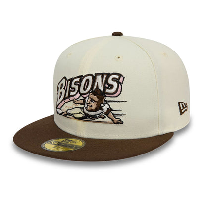 This is a Buffalo Bisons MiLB Off White 59FIFTY Fitted Cap 7