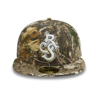 This is a Biloxi Shuckers Real Tree All Over Print Khaki 59FIFTY Fitted Cap 7