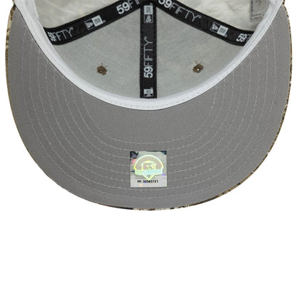 This is a Biloxi Shuckers Real Tree All Over Print Khaki 59FIFTY Fitted Cap 2