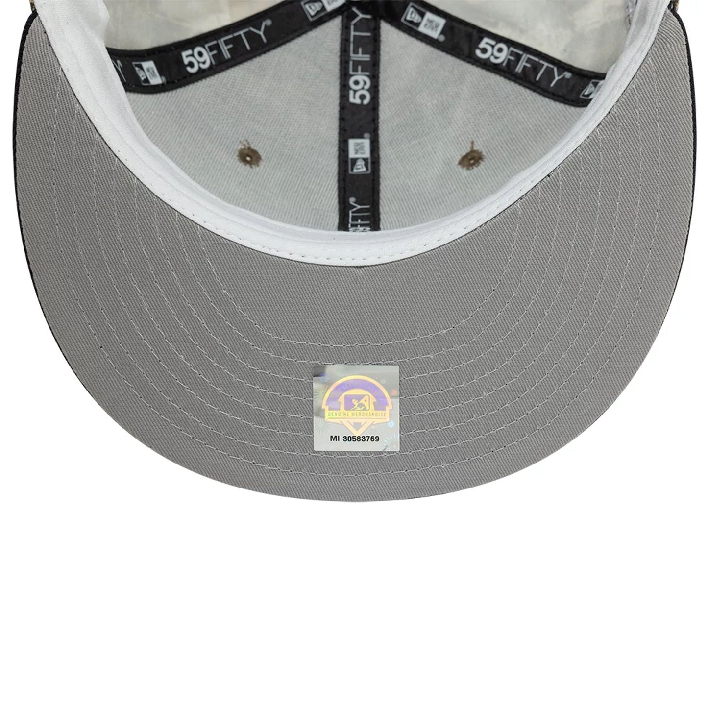 This is a Syracuse Mets Real Tree All Over Print Khaki 59FIFTY Fitted Cap 3