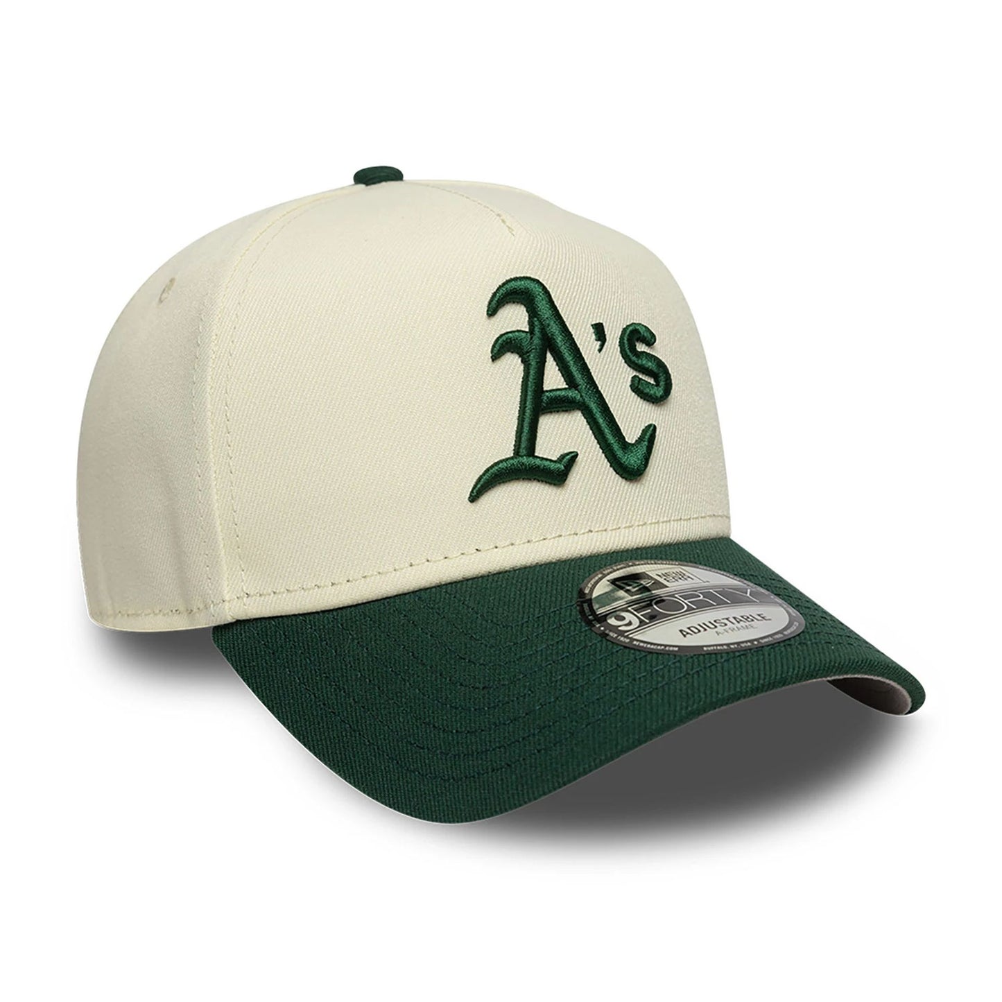 This is a Oakland Athletics Chrome And Dark Green White 9FORTY A-Frame Adjustable Cap 4