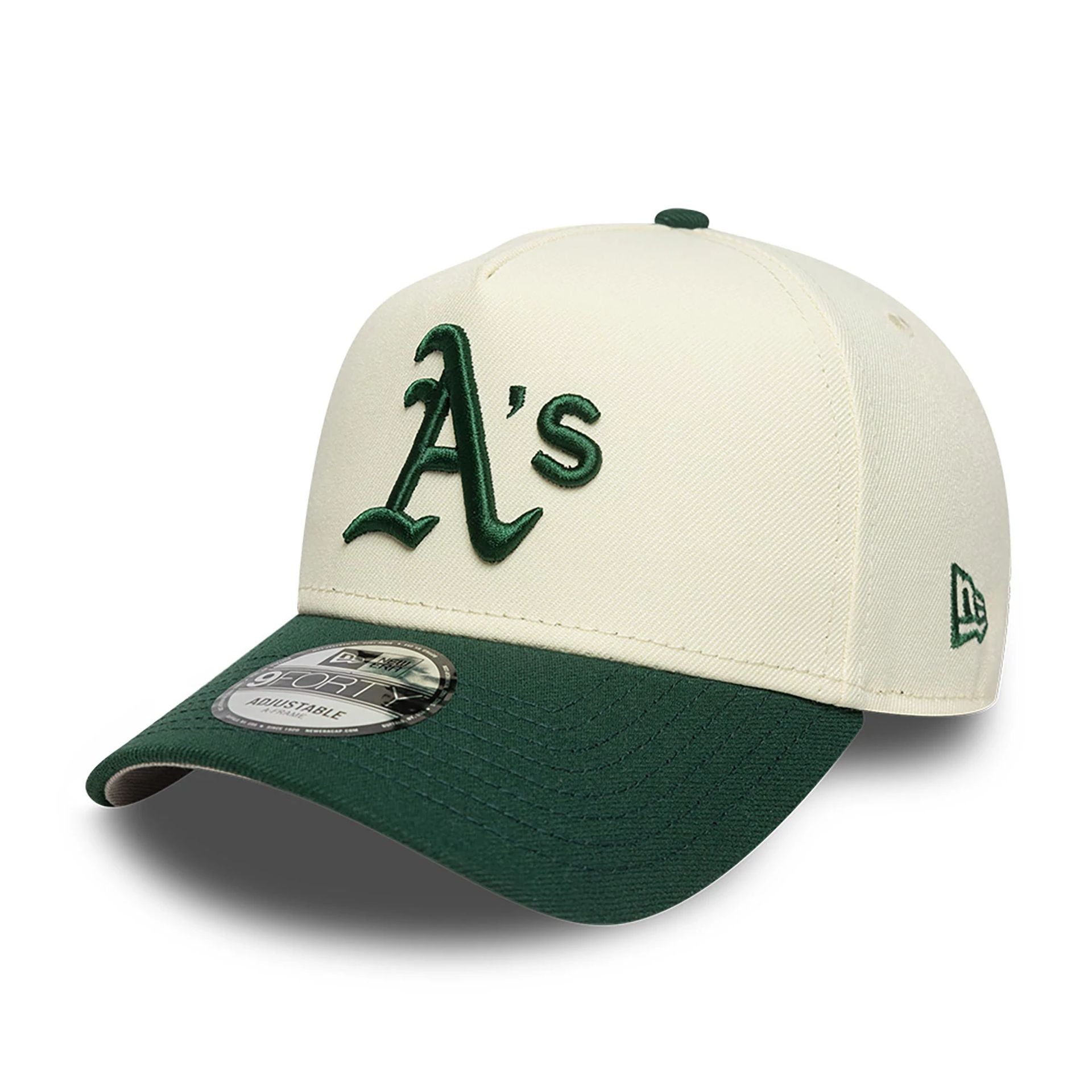 This is a Oakland Athletics Chrome And Dark Green White 9FORTY A-Frame Adjustable Cap 1