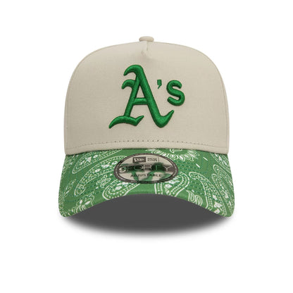 This is a Oakland Athletics Pastel Paisley Light Beige 9FORTY A-Frame Adjustable Cap 7