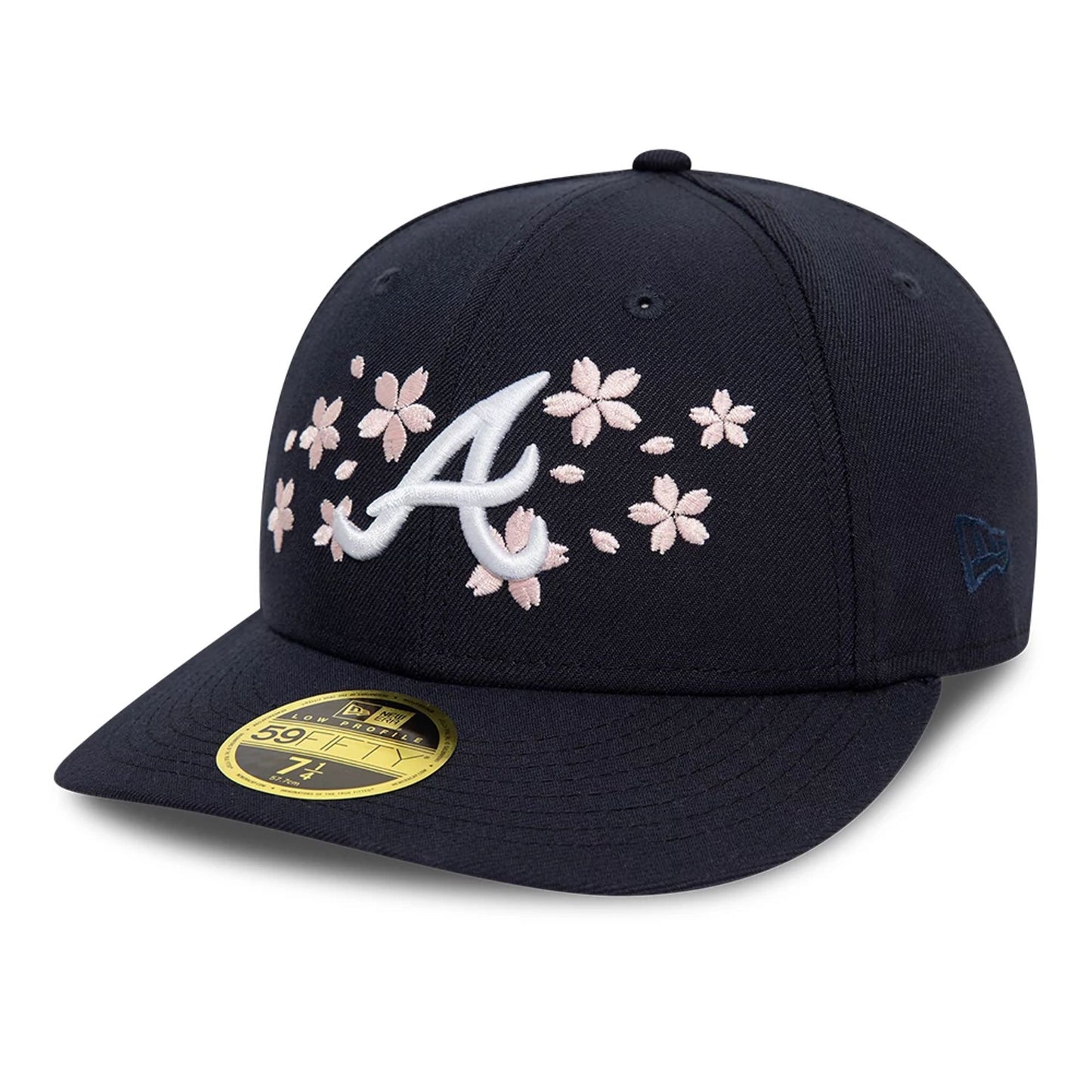 This is a Atlanta Braves Cherry Blossom Navy Low Profile 59FIFTY Fitted Cap 1