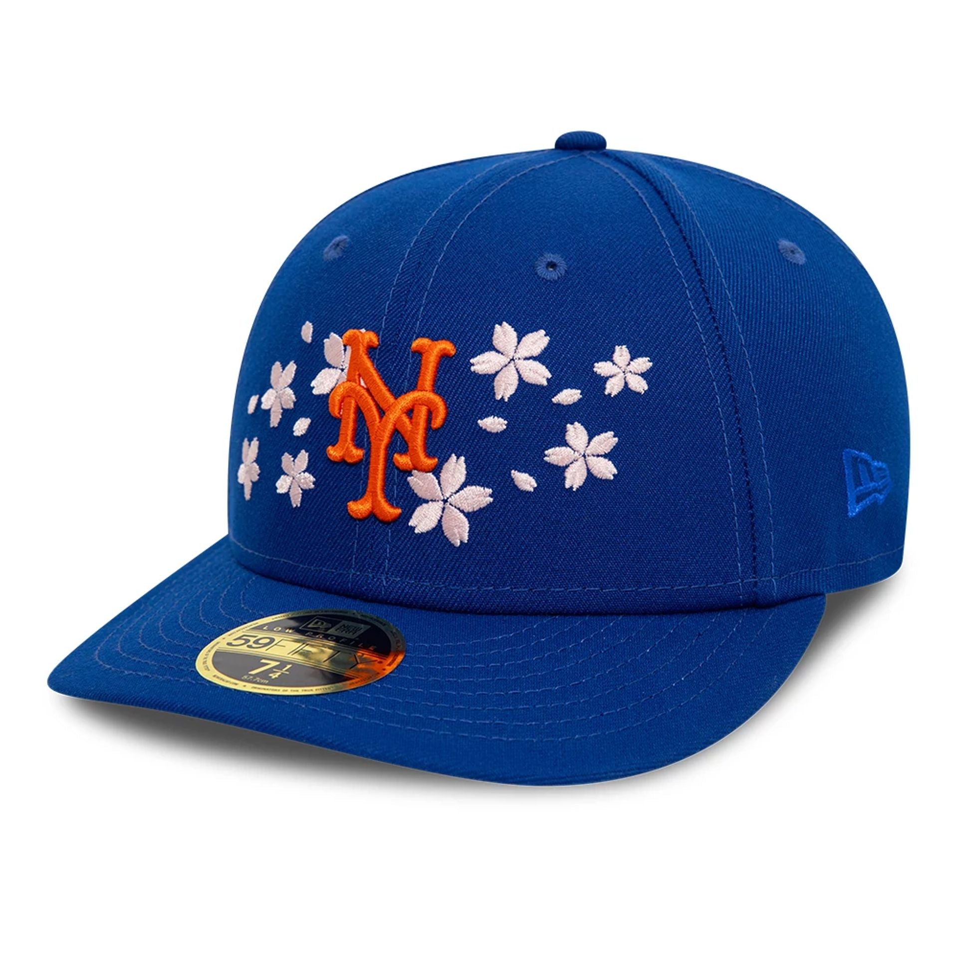 This is a New York Mets Cherry Blossom Blue Low Profile 59FIFTY Fitted Cap 1