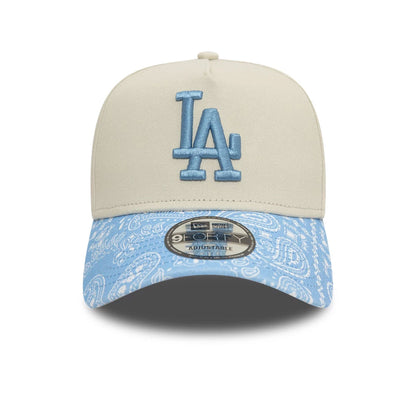 This is a LA Dodgers Pastel Paisley Light Beige 9FORTY A-Frame Adjustable Cap 6