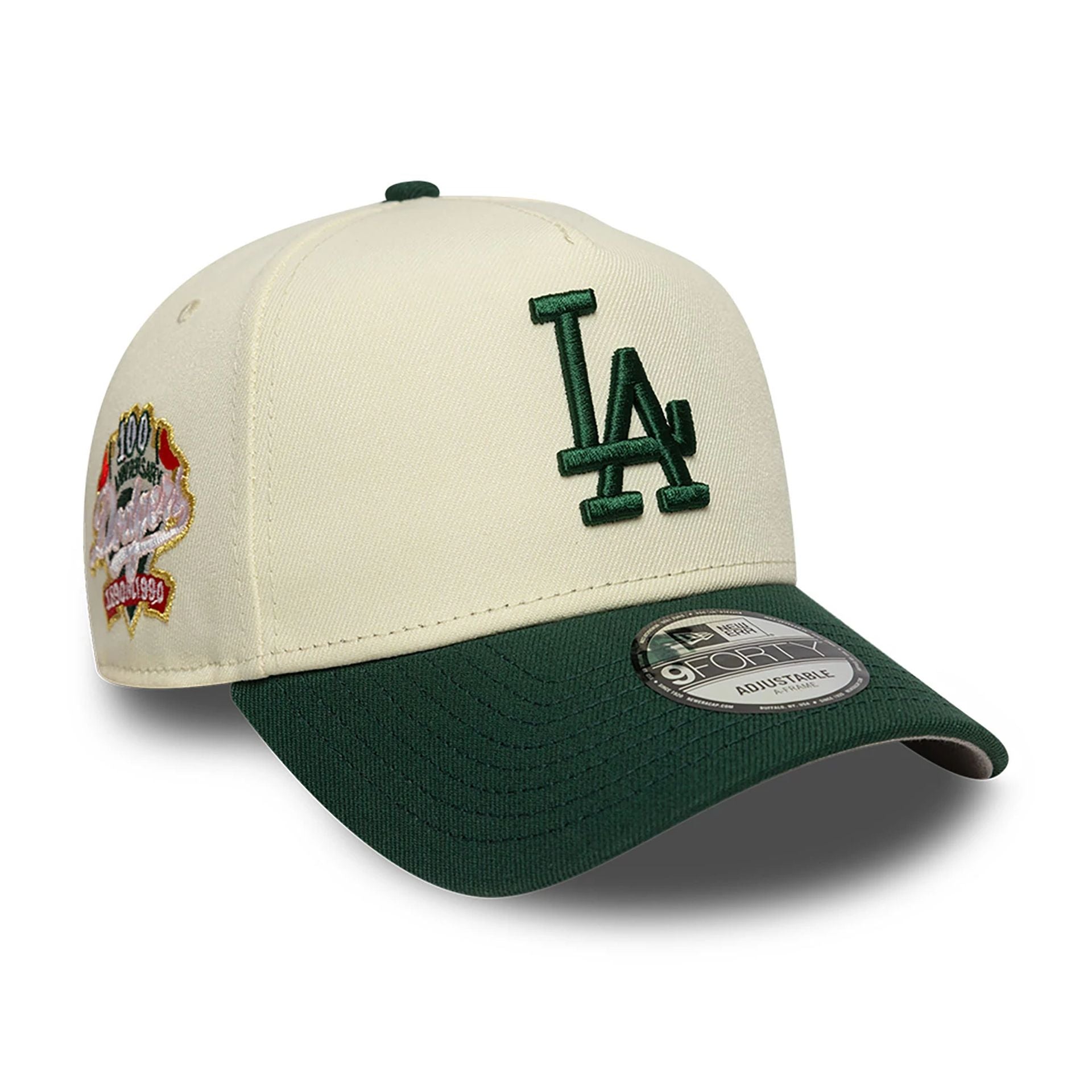 This is a LA Dodgers Chrome And Dark Green White 9FORTY A-Frame Adjustable Cap 1