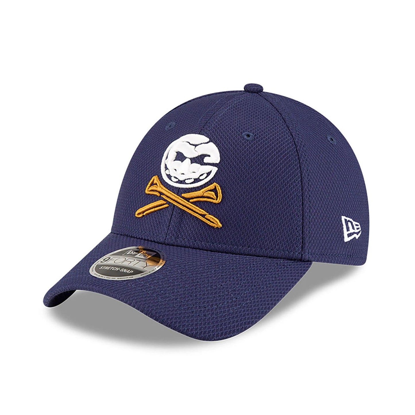 This is a Crushers LIV Golf Navy 9FORTY Stretch Snap Adjustable Cap 3