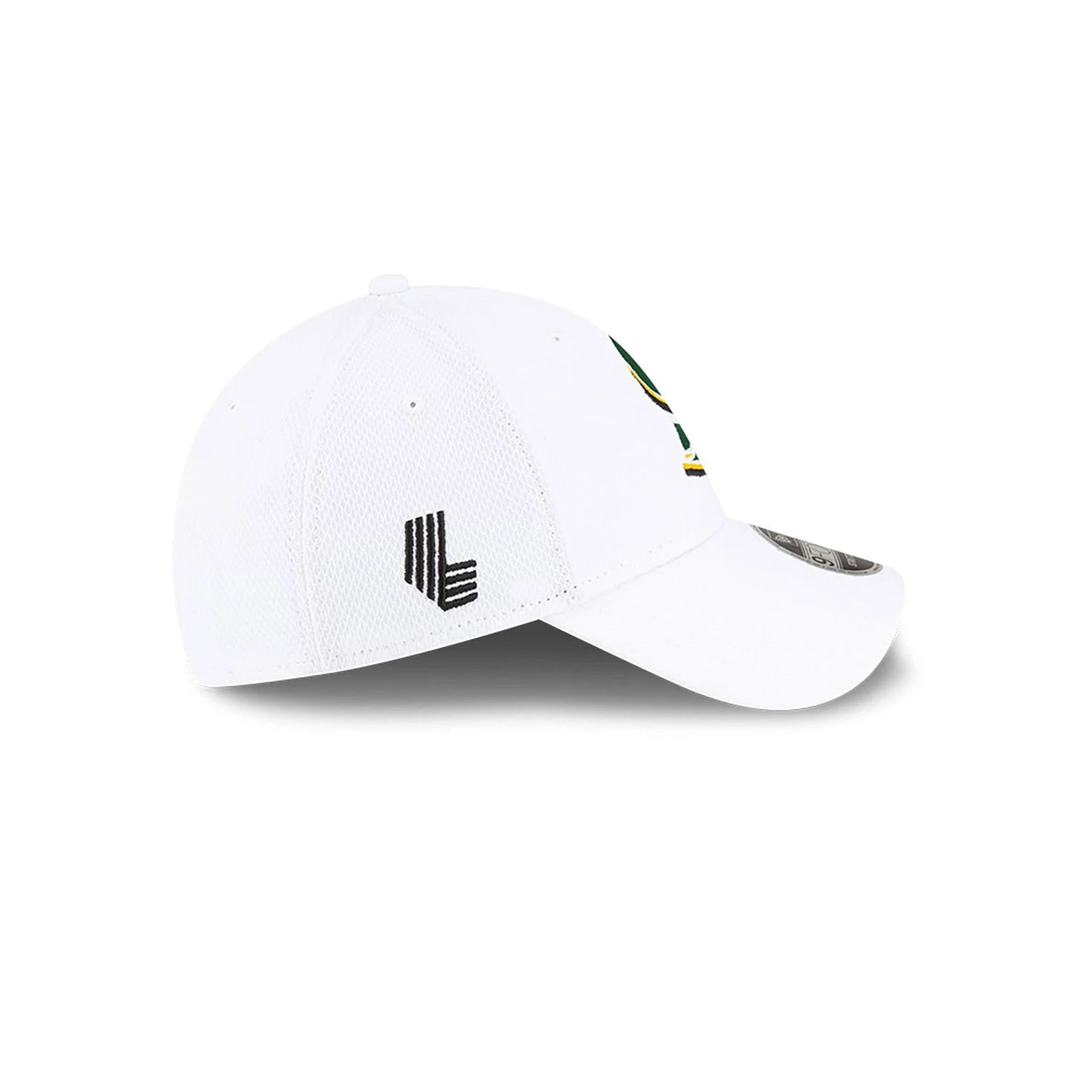 This is a Stinger LIV Golf White 9FORTY Stretch Snap Adjustable Cap 6