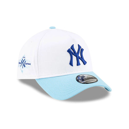 This is a New York Yankees MLB Pastel White 9FORTY A-Frame Adjustable Cap 1