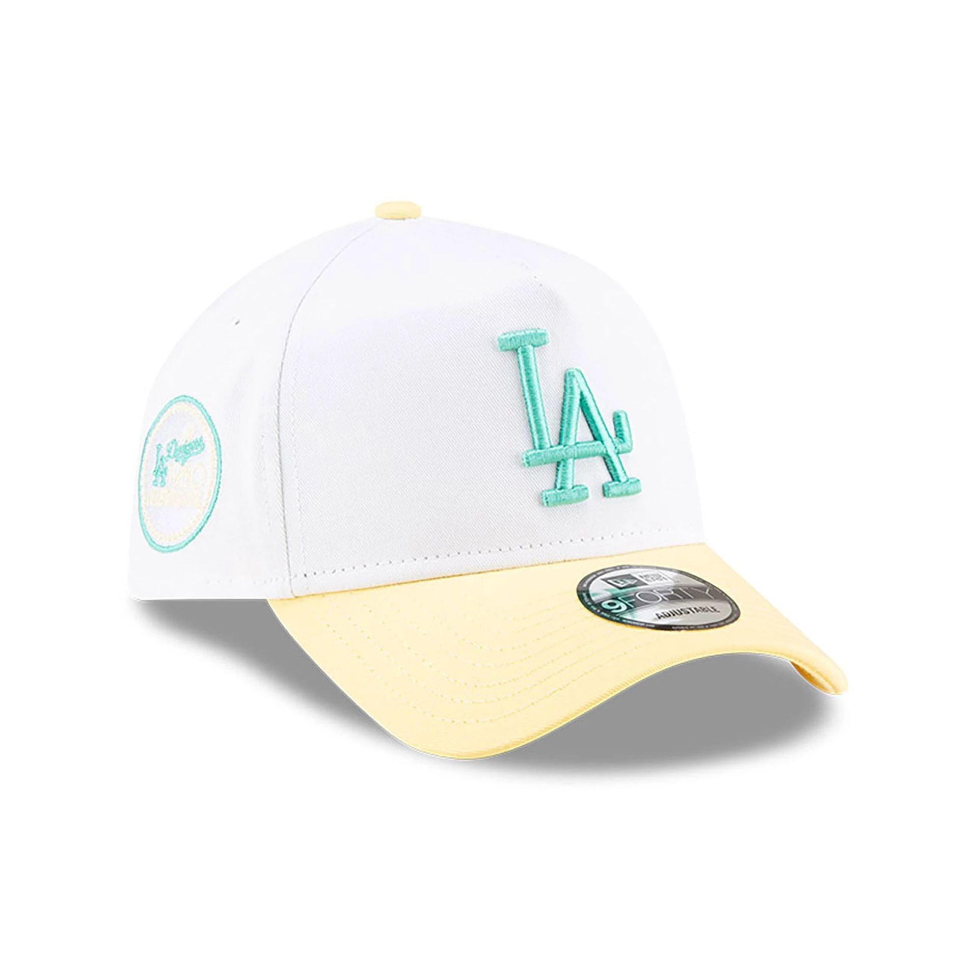 This is a LA Dodgers MLB Pastel White 9FORTY A-Frame Adjustable Cap 1