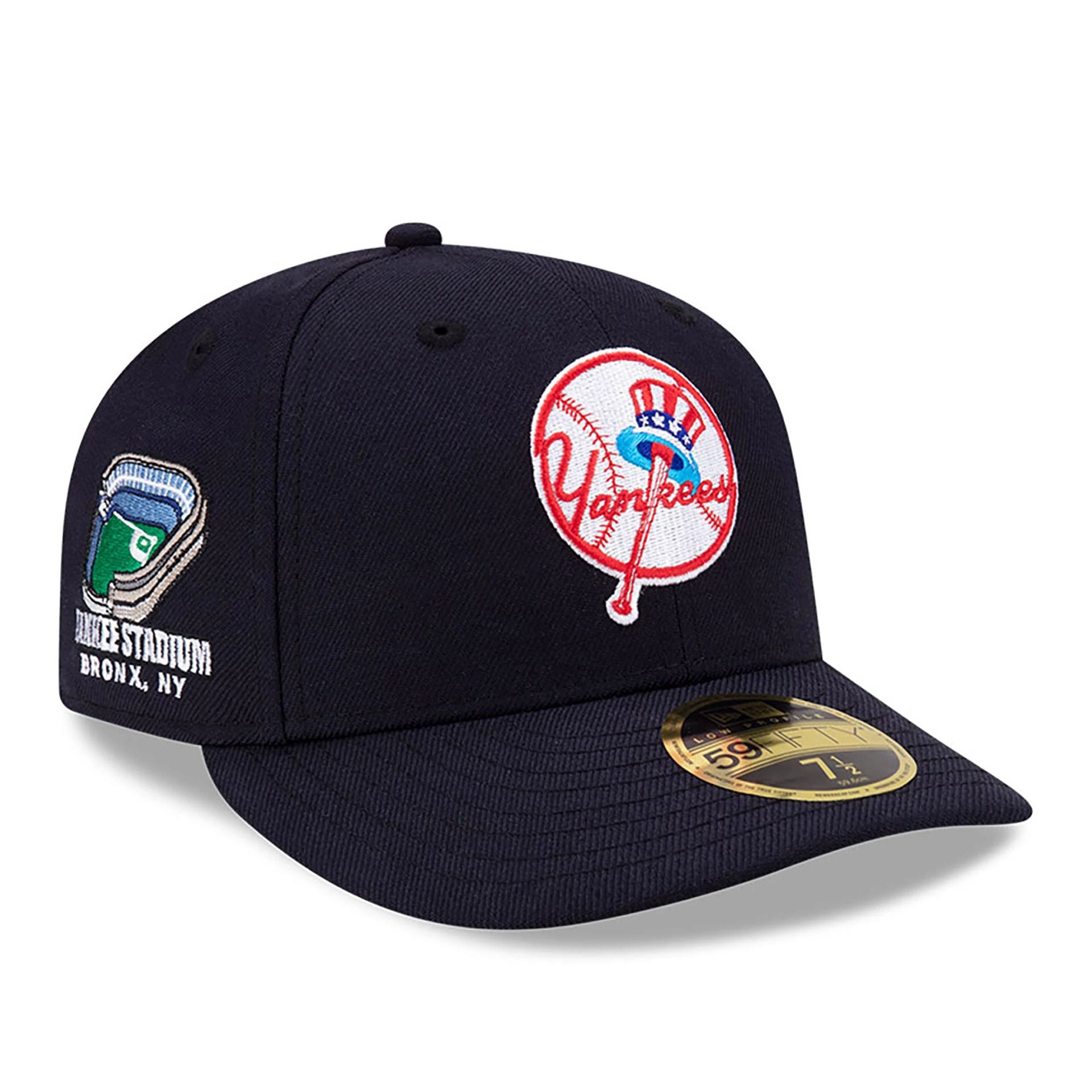 This is a New York Yankees MLB Team Logo Navy Low Profile 59FIFTY Fitted Cap 1