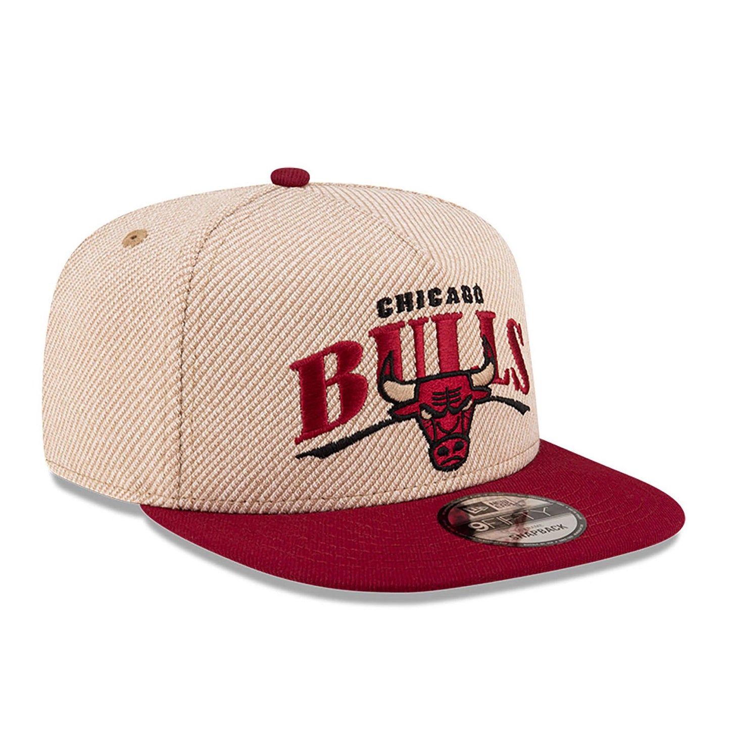 This is a Chicago Bulls NBA Terry Heather Tan 9FIFTY A-Frame Snapback Adjustable Cap 3