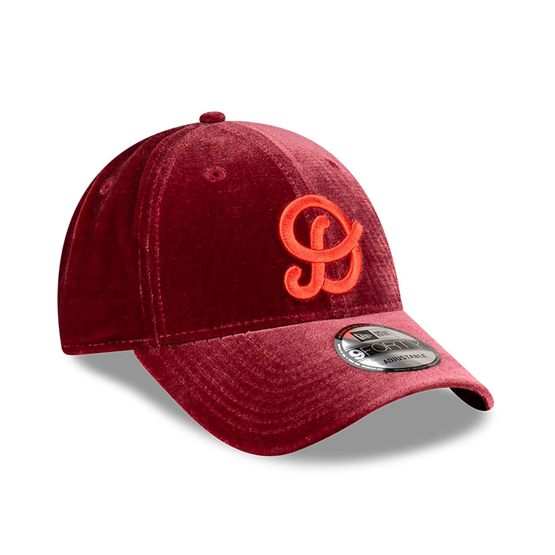 This is a New Era x Tony Delfino Velvet Dark Red 9FORTY Adjustable Cap 3