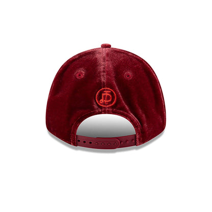 This is a New Era x Tony Delfino Velvet Dark Red 9FORTY Adjustable Cap 5