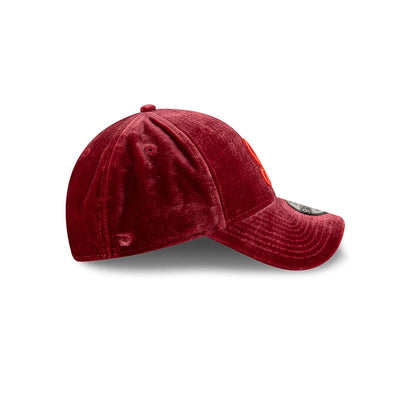 This is a New Era x Tony Delfino Velvet Dark Red 9FORTY Adjustable Cap 6