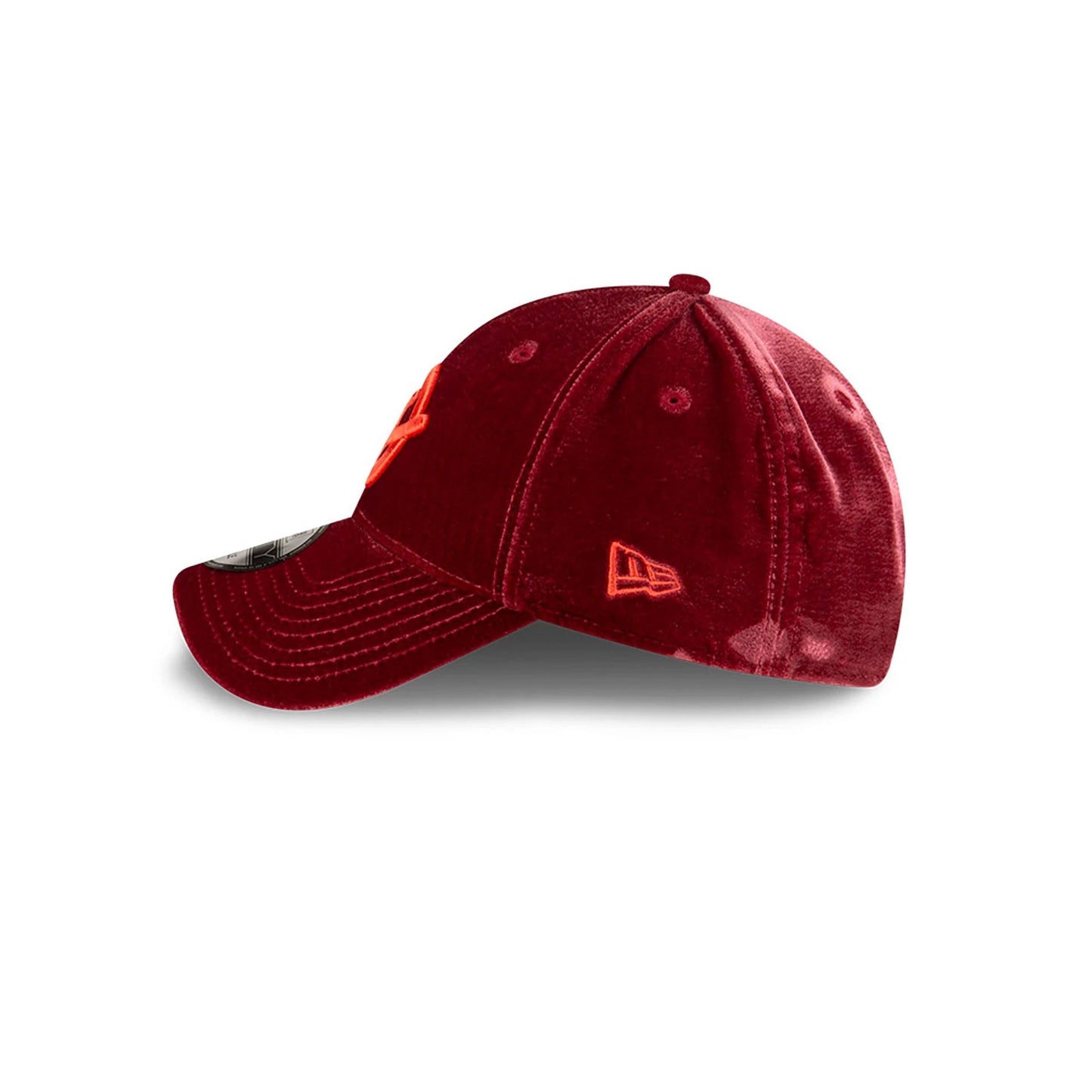 This is a New Era x Tony Delfino Velvet Dark Red 9FORTY Adjustable Cap 7