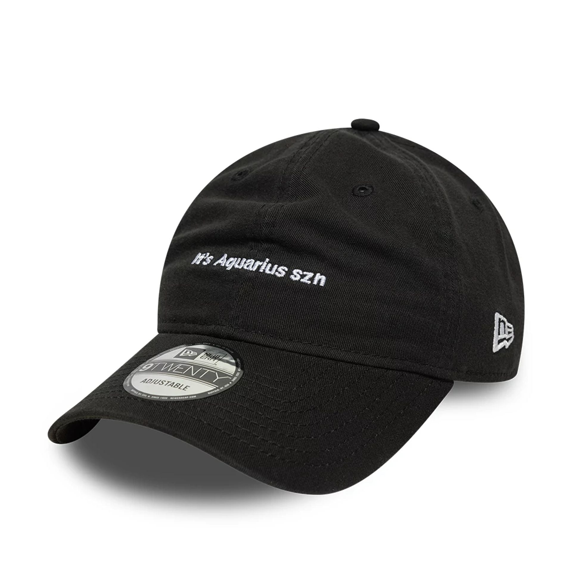 This is a New Era Zodiac Aquarius Black 9TWENTY Adjustable Cap 1