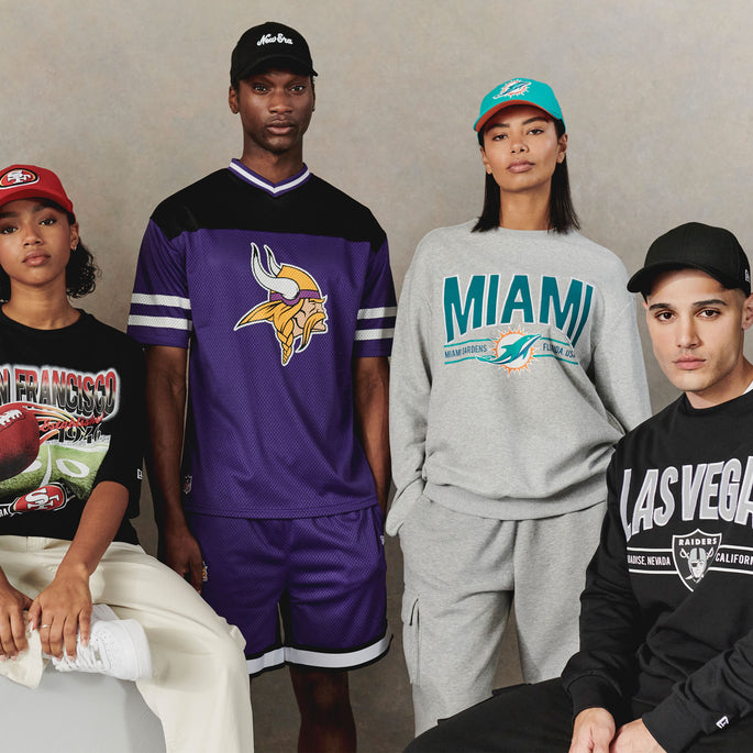 Young adults wearing NFL oversized matching sets 