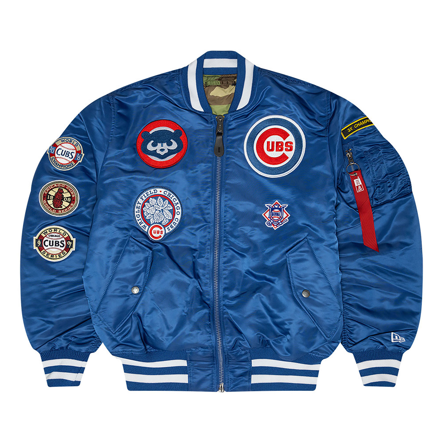 Chicago Cubs Alpha Industries Blue Reversible Bomber Jacket