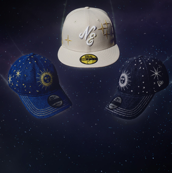 three Zodiac caps with a space background desktop