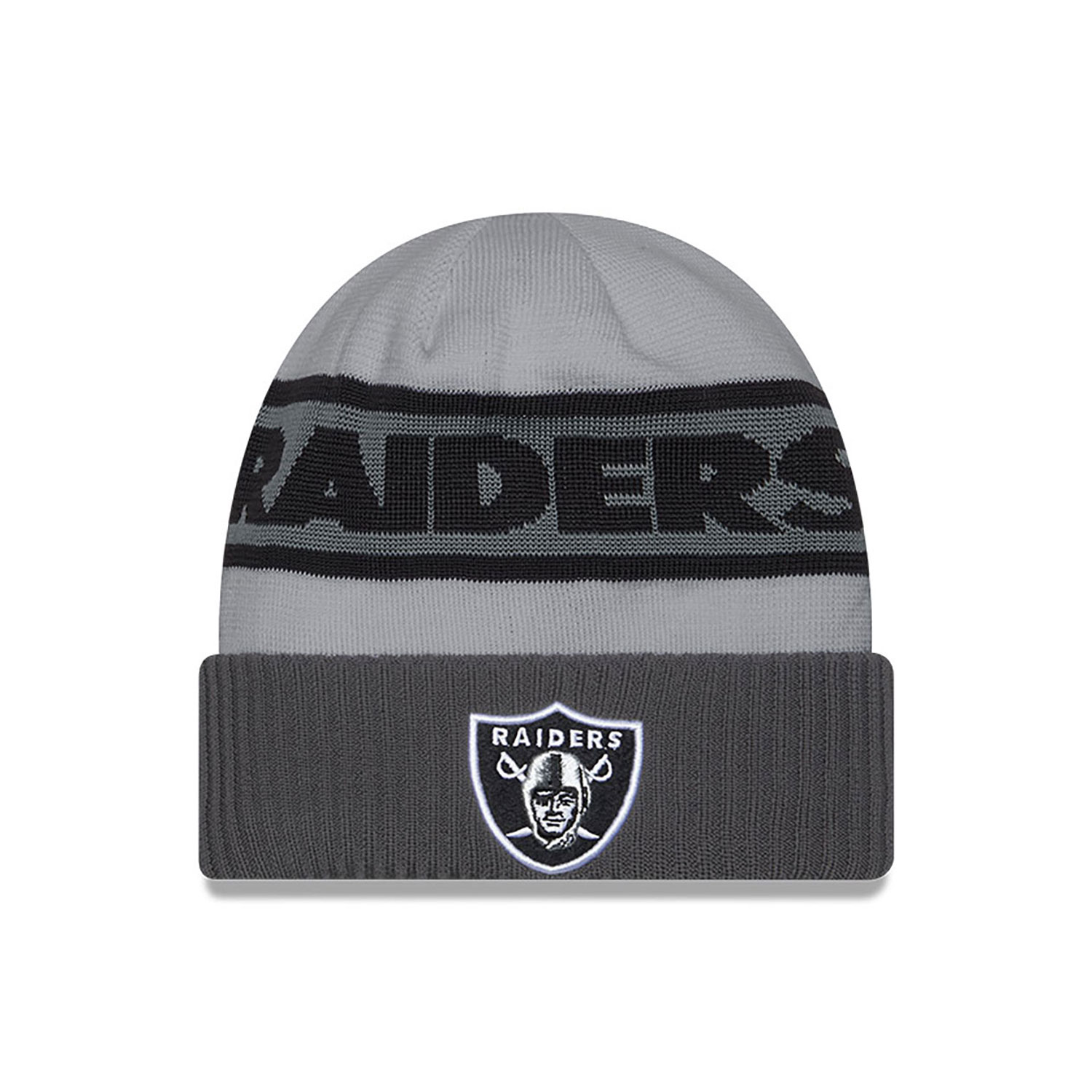 Las Vegas Raiders NFL Sideline 2023 Grey Cuff Knit Beanie Hat