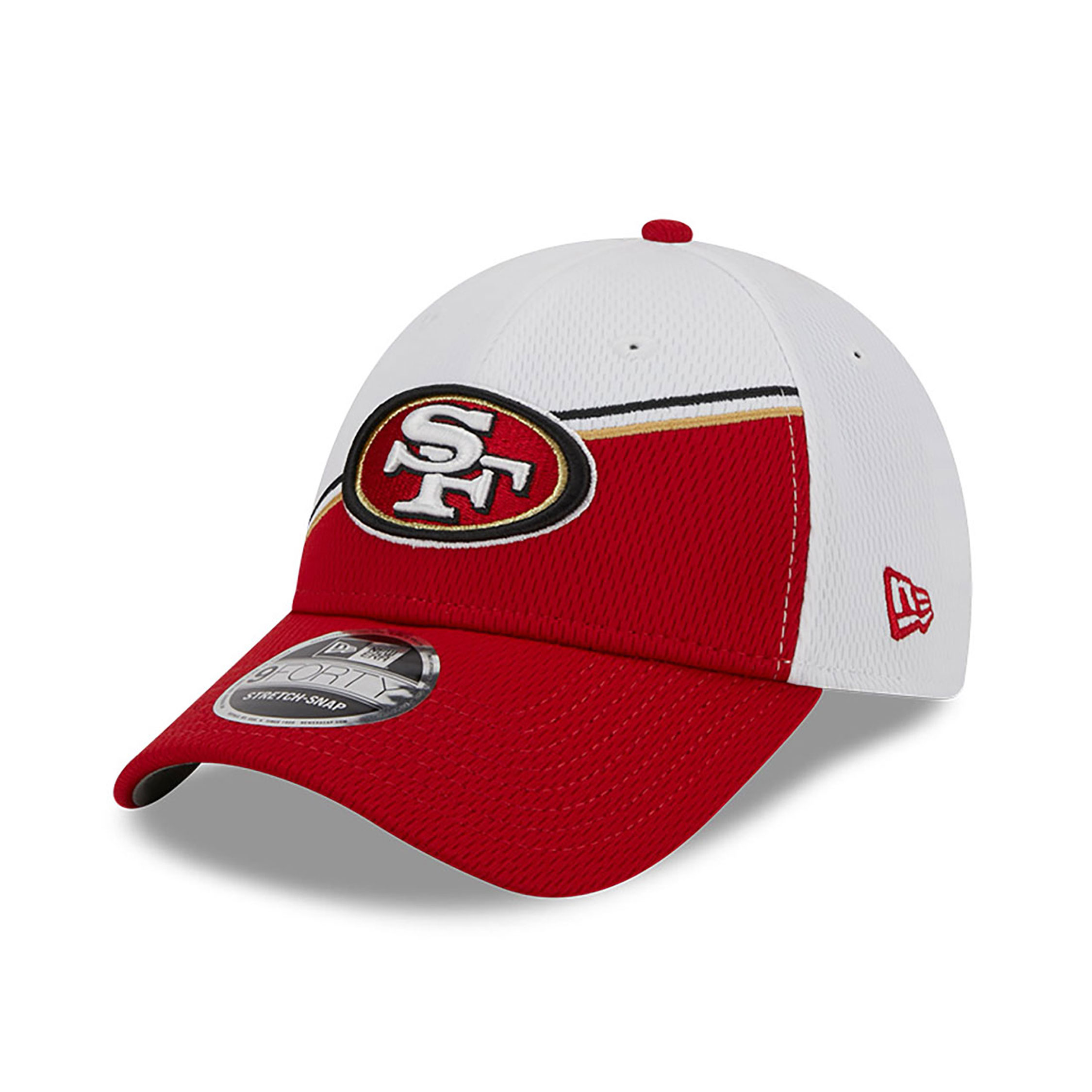San Francisco 49ers NFL Sideline 2023 White 9FORTY Stretch Snap Cap
