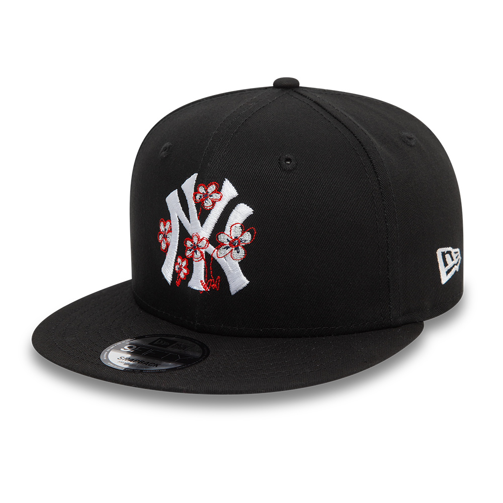 New York Yankees Flower Icon Black 9FIFTY Adjustable Cap