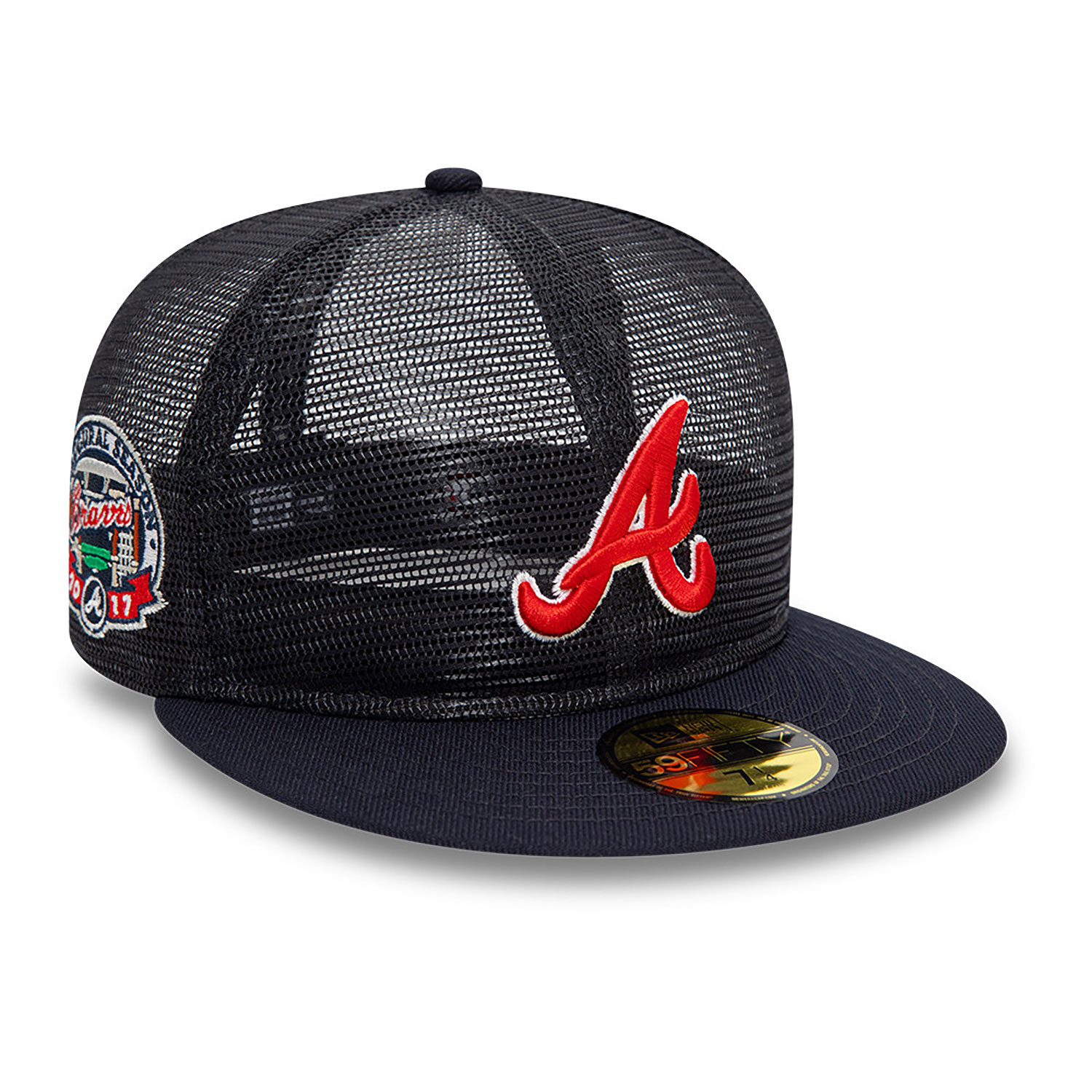 Atlanta Braves MLB Mesh Patch Navy 59FIFTY Fitted Cap