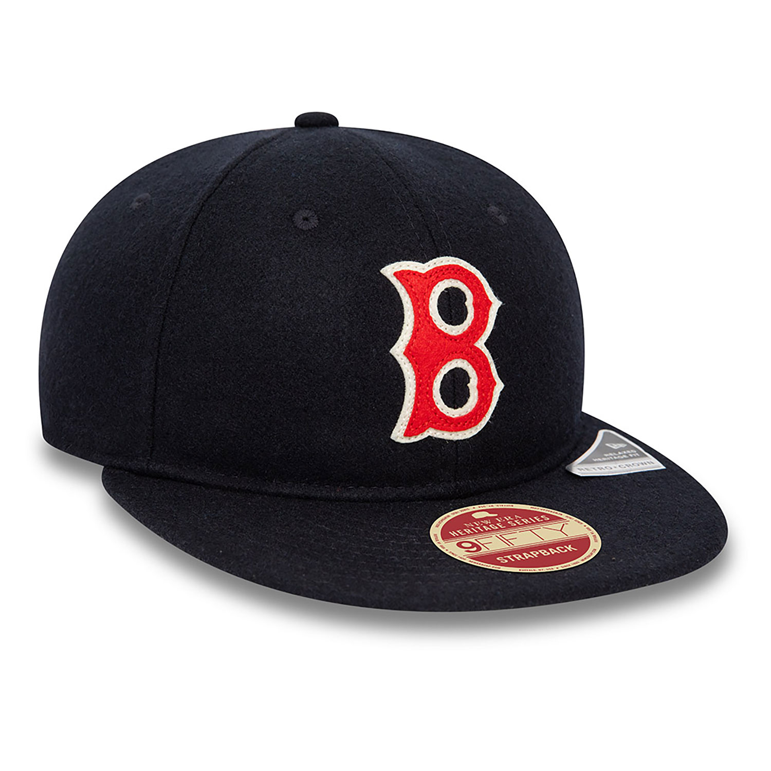 Boston Red Sox Heritage Series Navy Retro Crown 9FIFTY Strapback Cap