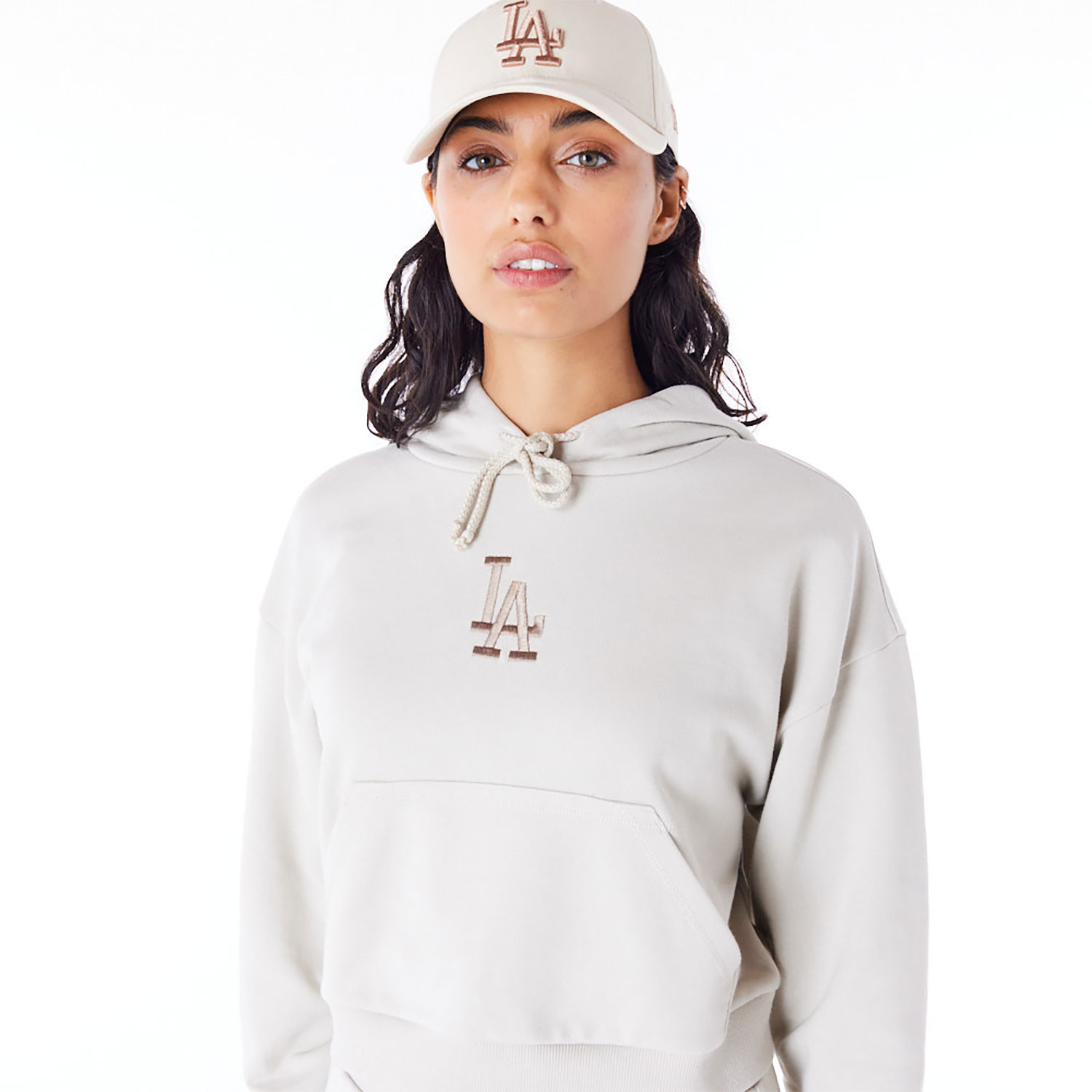 LA Dodgers MLB Lifestyle Stone Womens Crop Pullover Hoodie