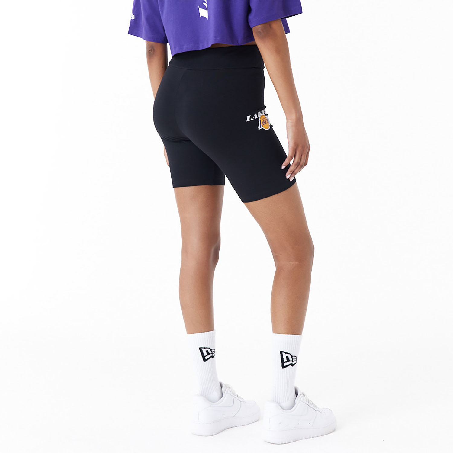 LA Lakers Womens NBA Logo Black Cycling Shorts