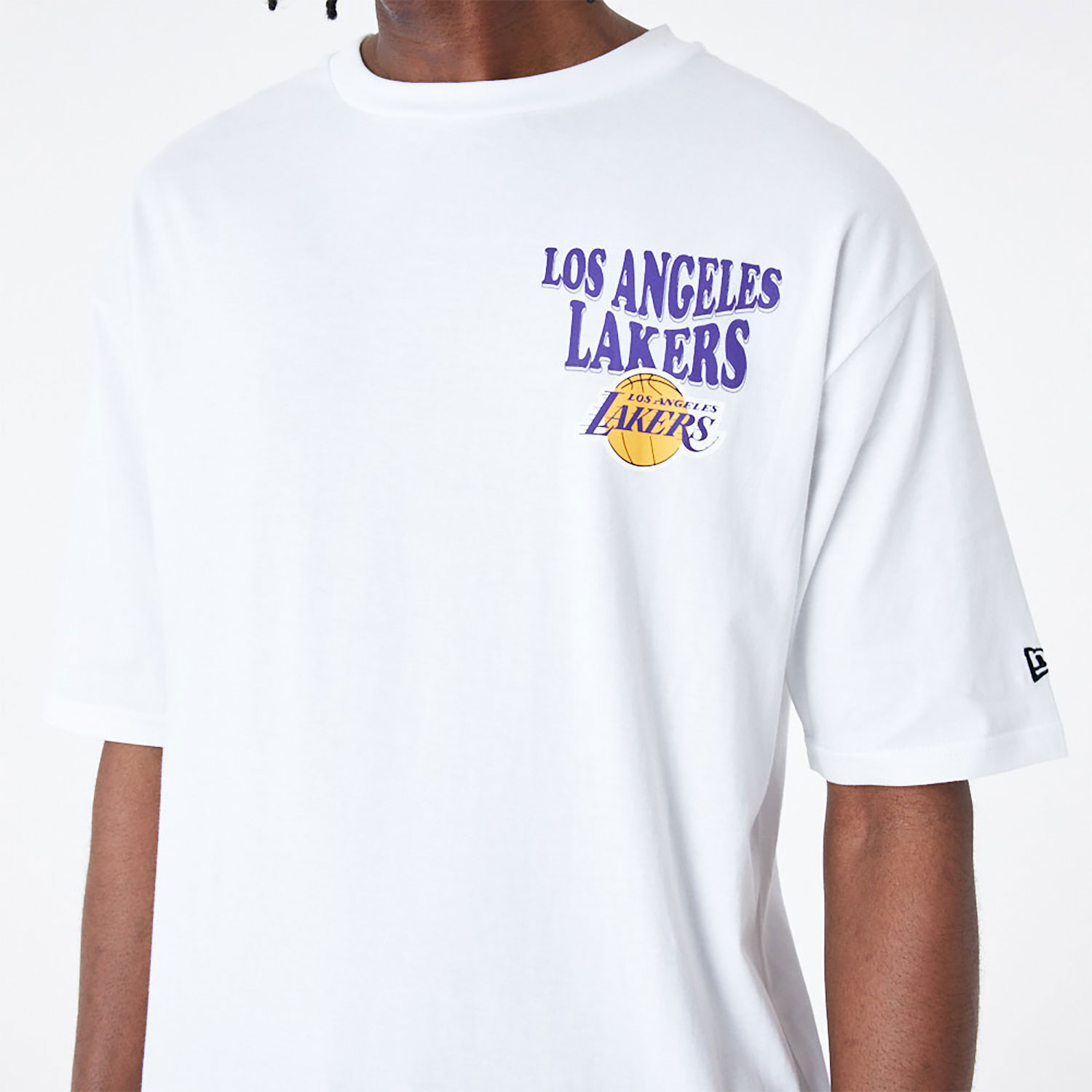 LA Lakers NBA Script White Oversized T-Shirt