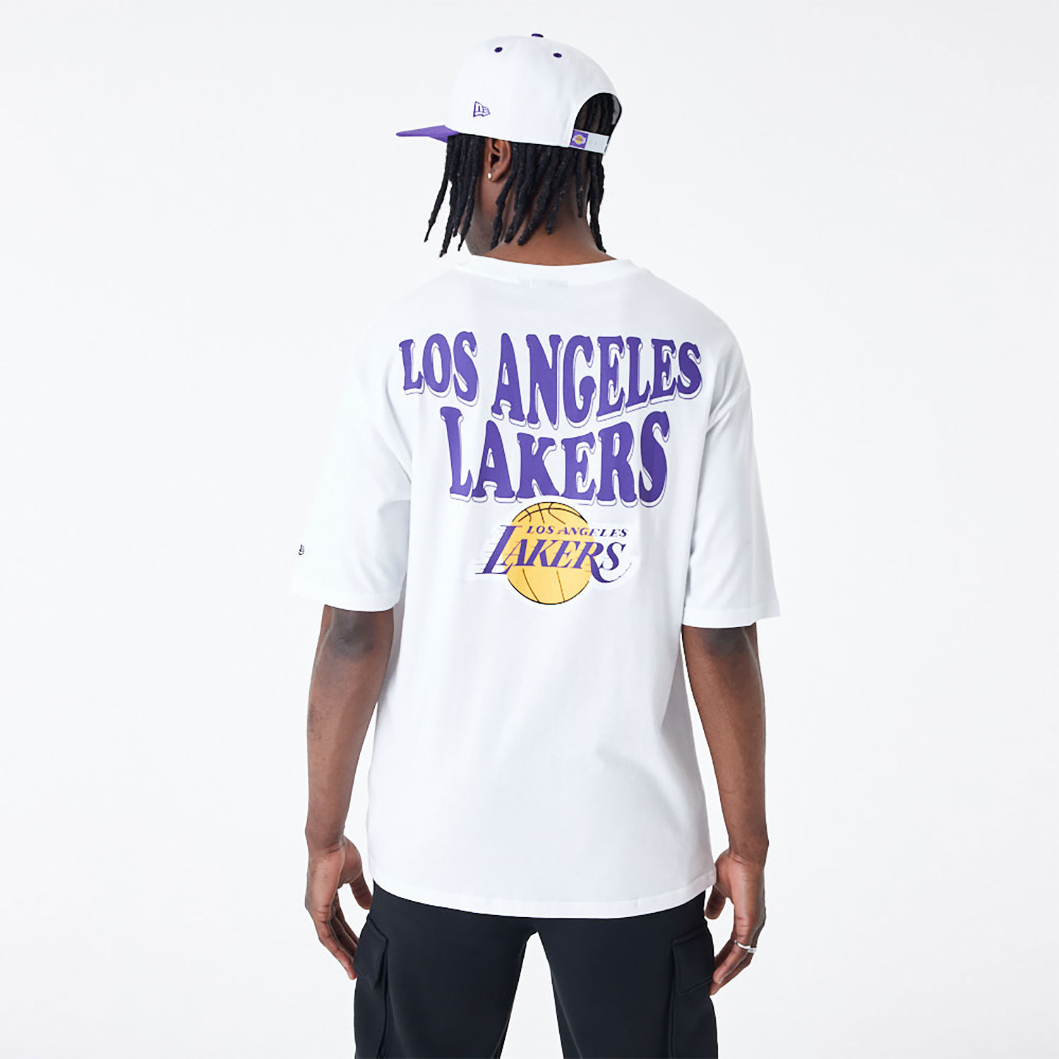 LA Lakers NBA Script White Oversized T-Shirt