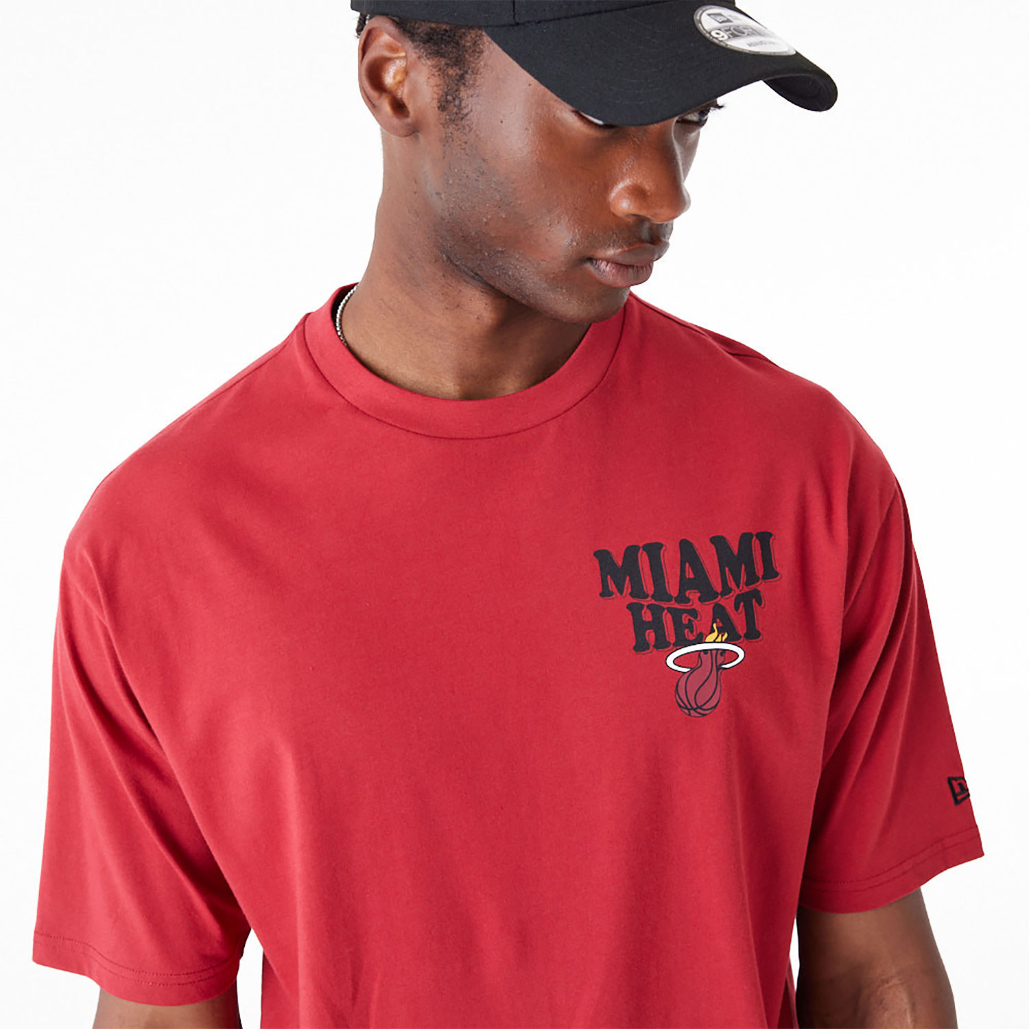 Miami Heat NBA Script Red Oversized T-Shirt