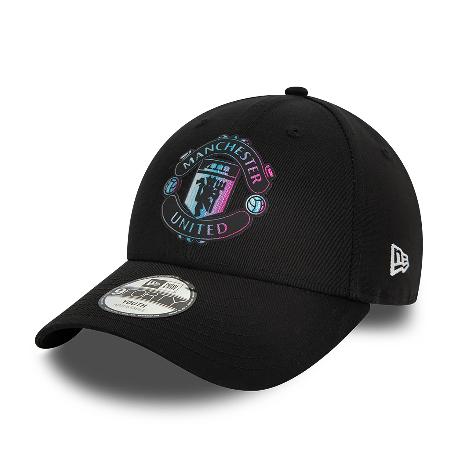 Manchester United FC Youth Holographic Black 9FORTY Adjustable Cap