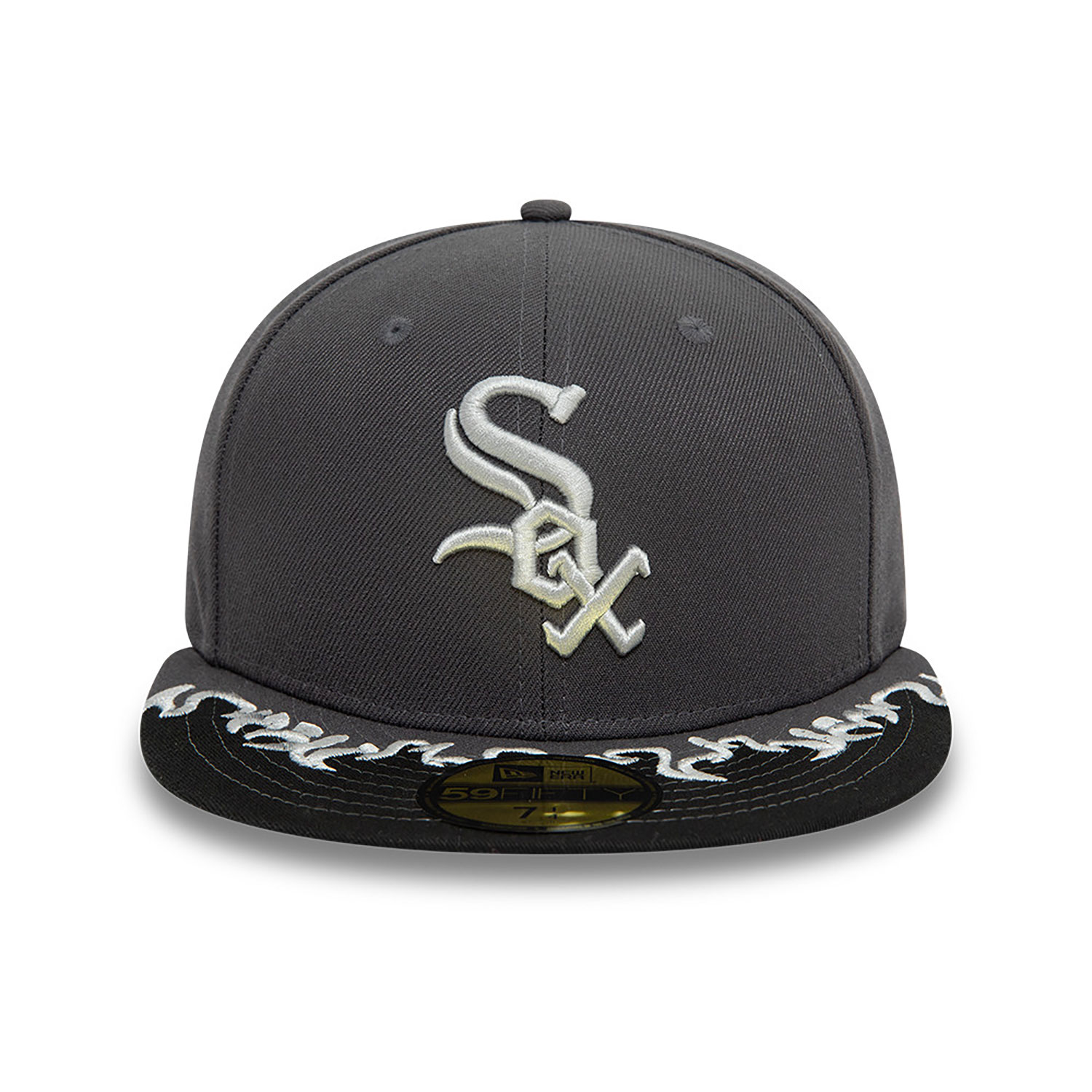 Chicago White Sox MLB Flame Visor Dark Grey 59FIFTY Fitted Cap