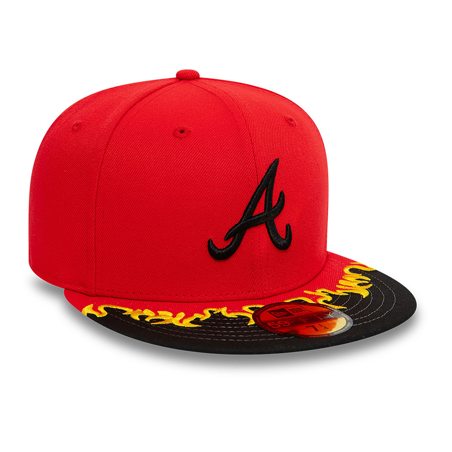 Atlanta Braves MLB Flame Visor Red 59FIFTY Fitted Cap