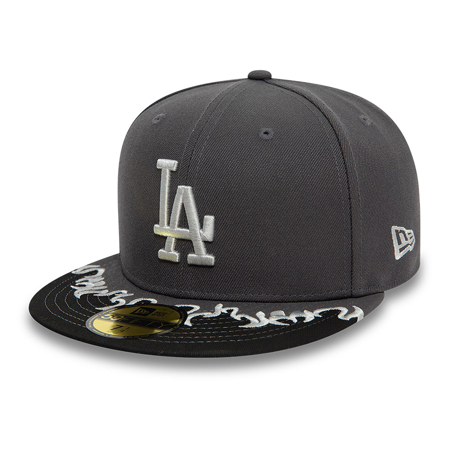 LA Dodgers MLB Flame Visor Dark Grey 59FIFTY Fitted Cap