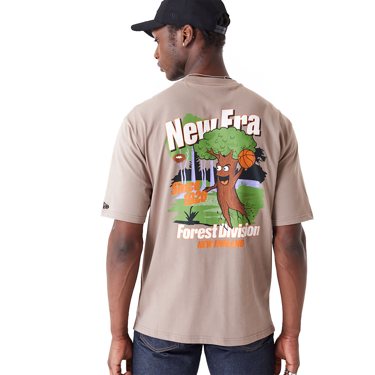 New Era Character Graphic Brown Oversized T-Shirt