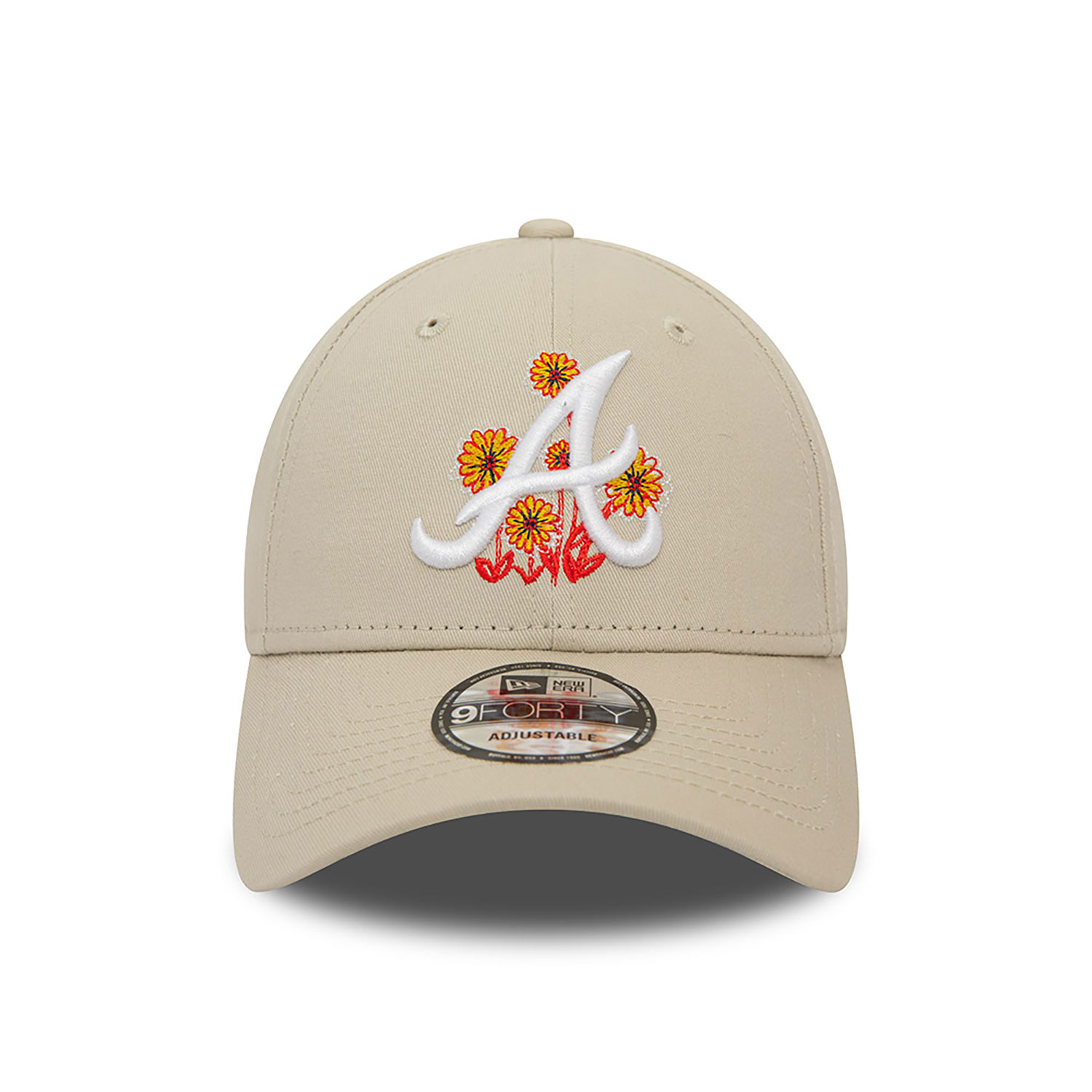Atlanta Braves Flower Icon Stone 9FORTY Adjustable Cap