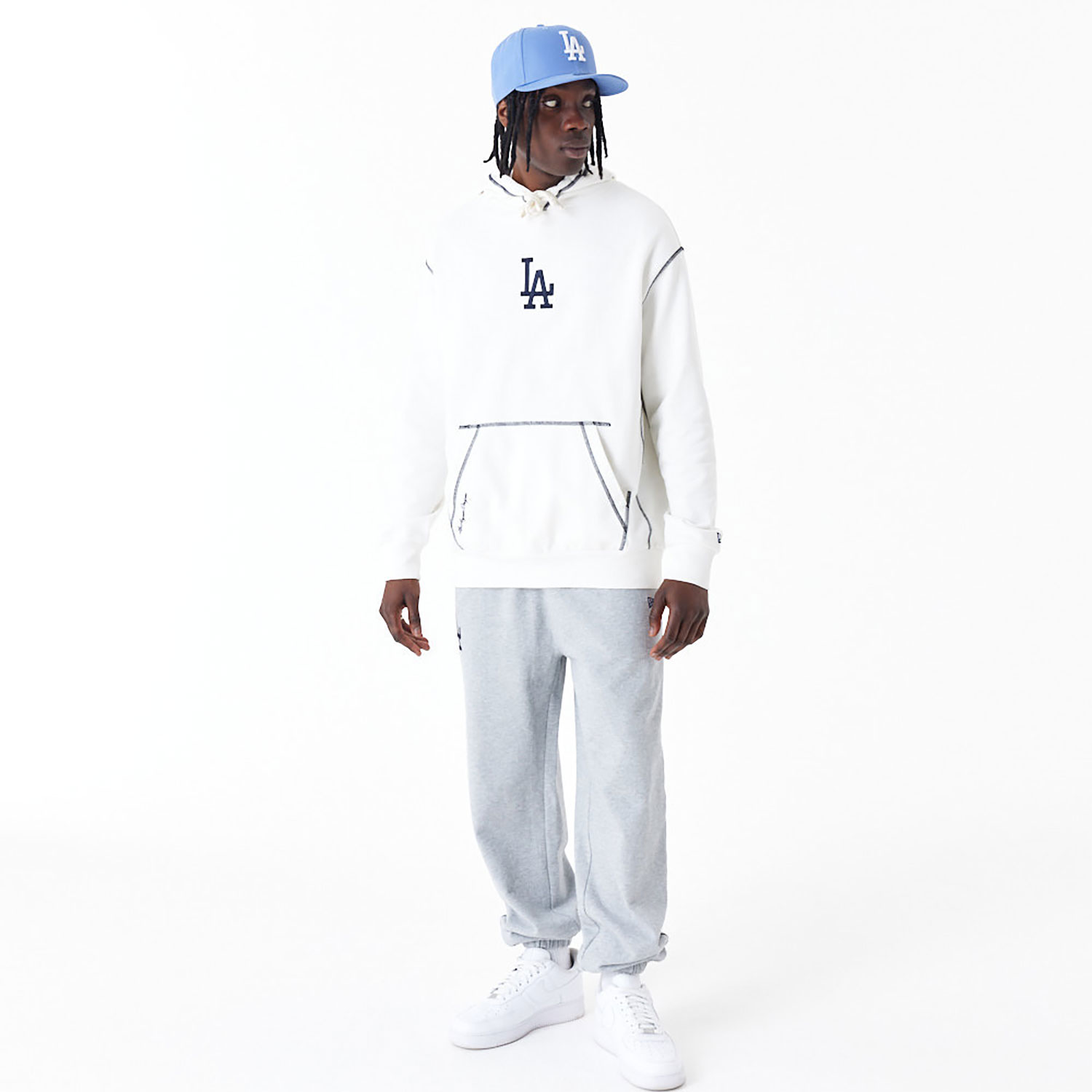 LA Dodgers MLB World Series Off White Oversized Pullover Hoodie