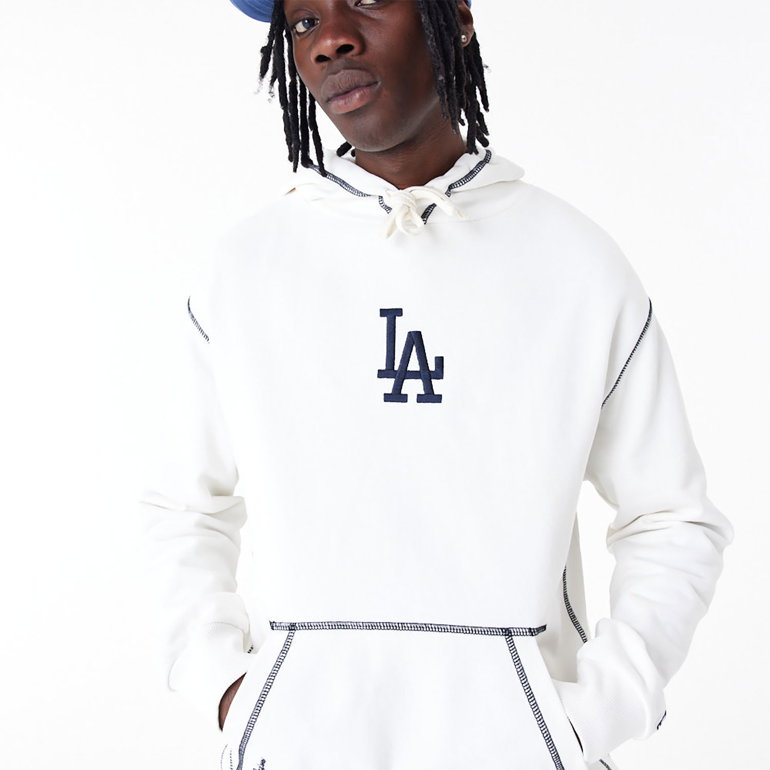 LA Dodgers MLB World Series Off White Oversized Pullover Hoodie