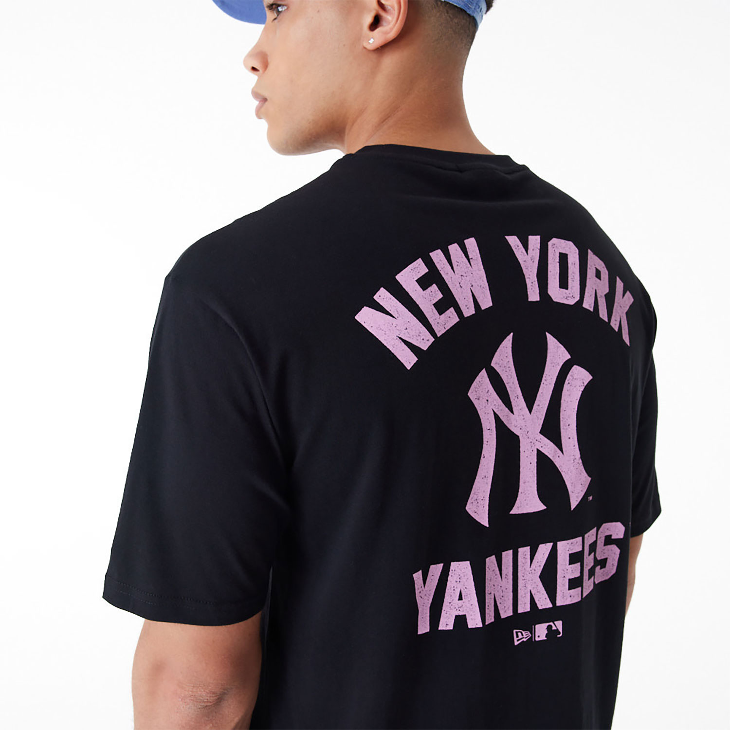 New York Yankees MLB Wordmark Black Oversized T-Shirt