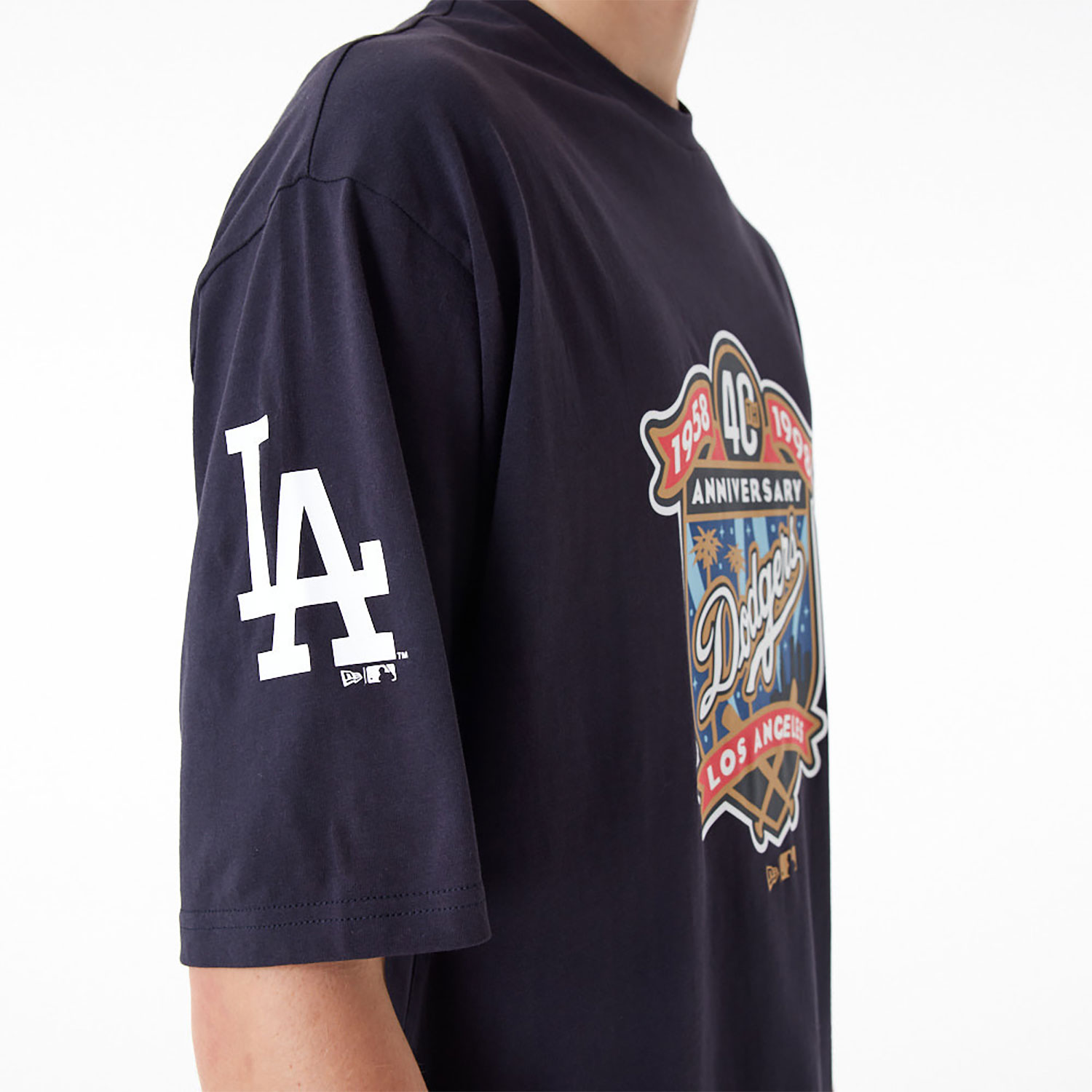 LA Dodgers MLB Anniversary Navy Oversized T-Shirt