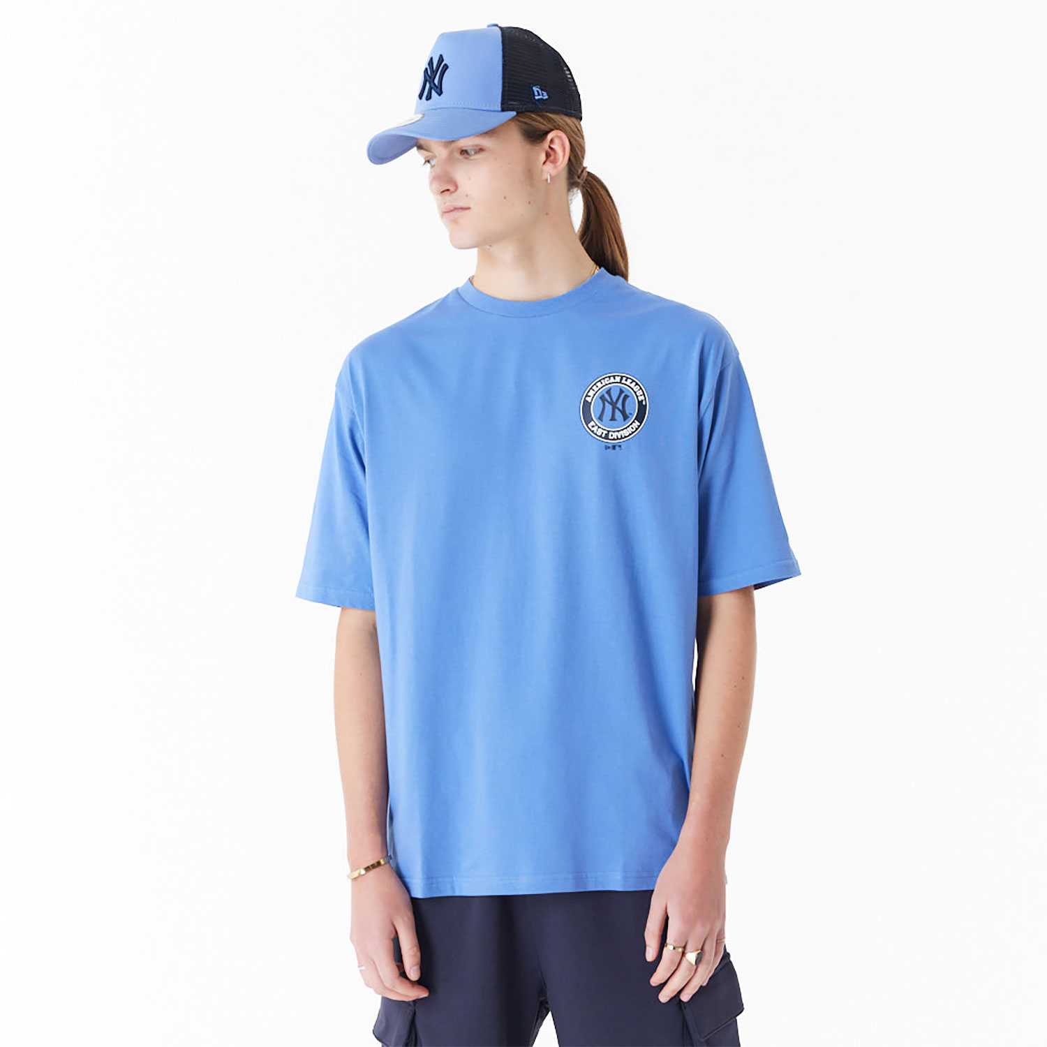 New York Yankees MLB Player Graphic Blue Oversized T-Shirt