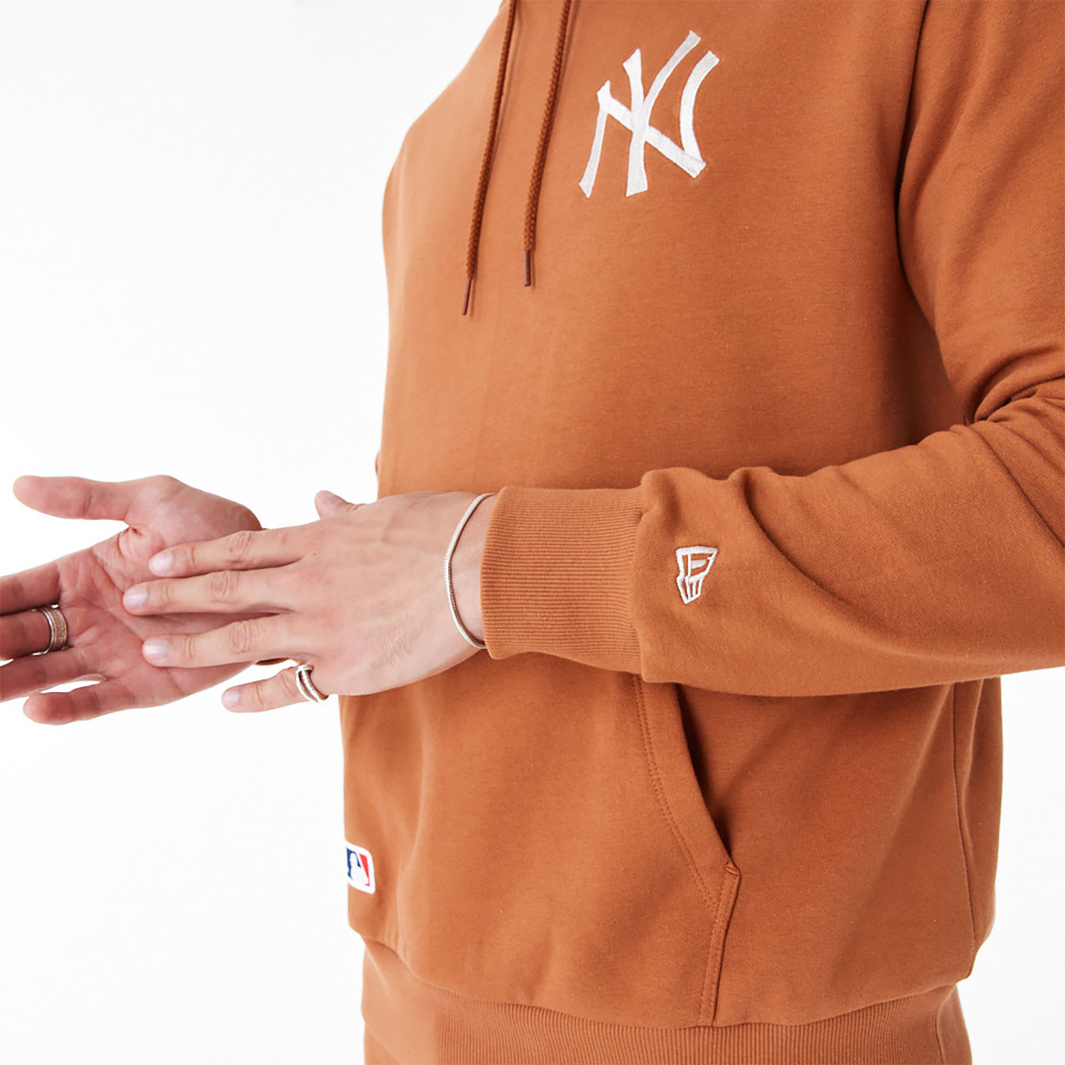 New York Yankees League Essential Brown Oversized Pullover Hoodie