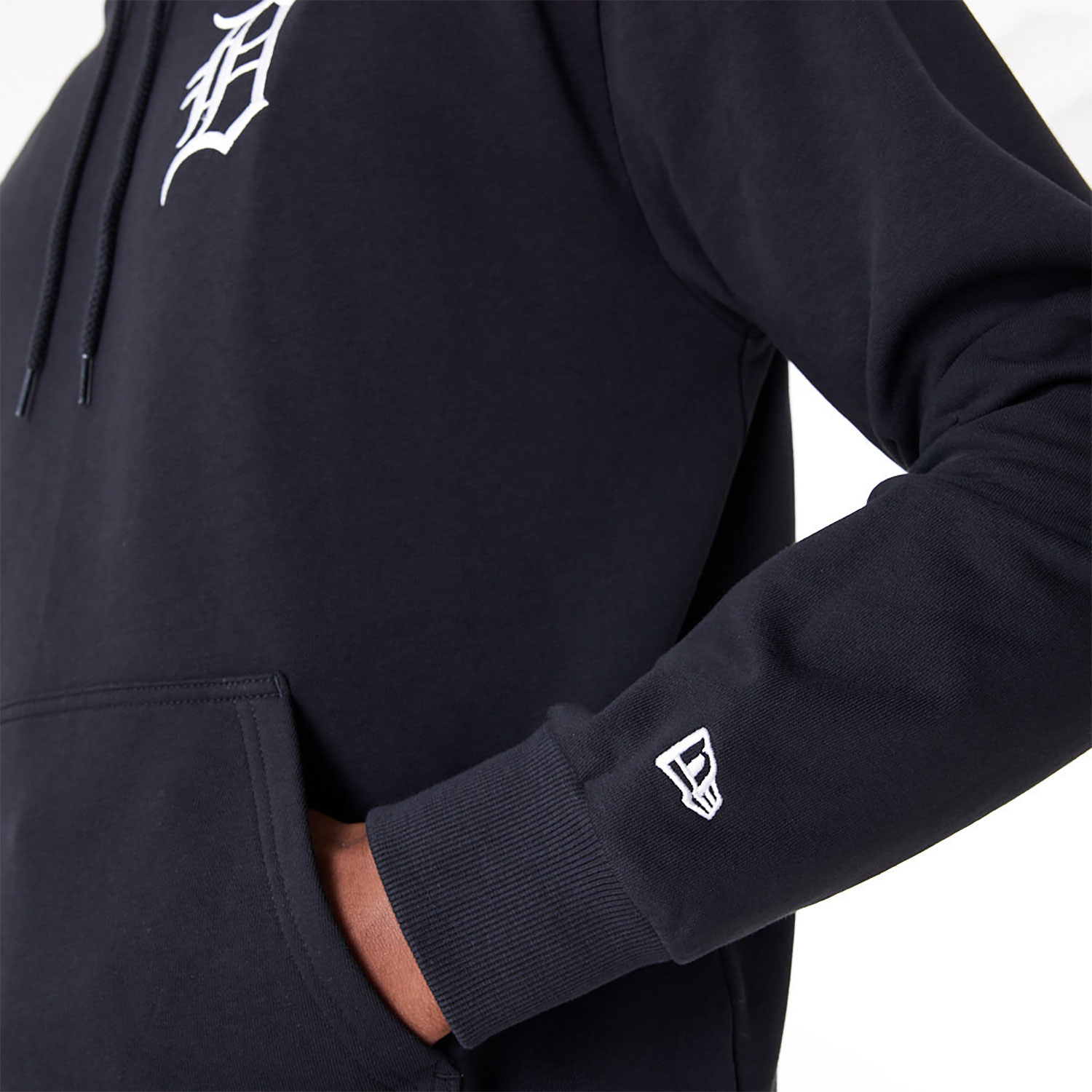 Detroit Tigers League Essential Black Oversized Pullover Hoodie